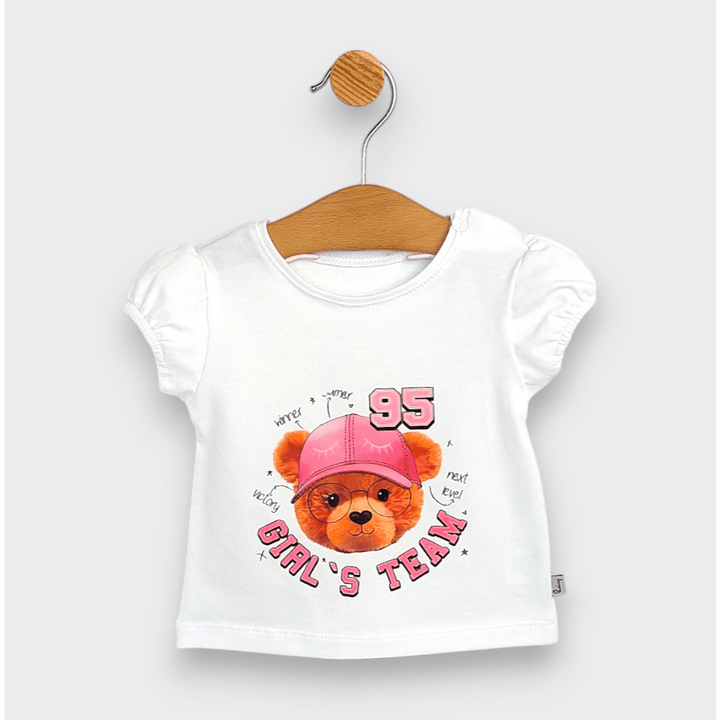 Rainy Бебешка блуза с къс ръкав Girl's time 62-92 см. бял