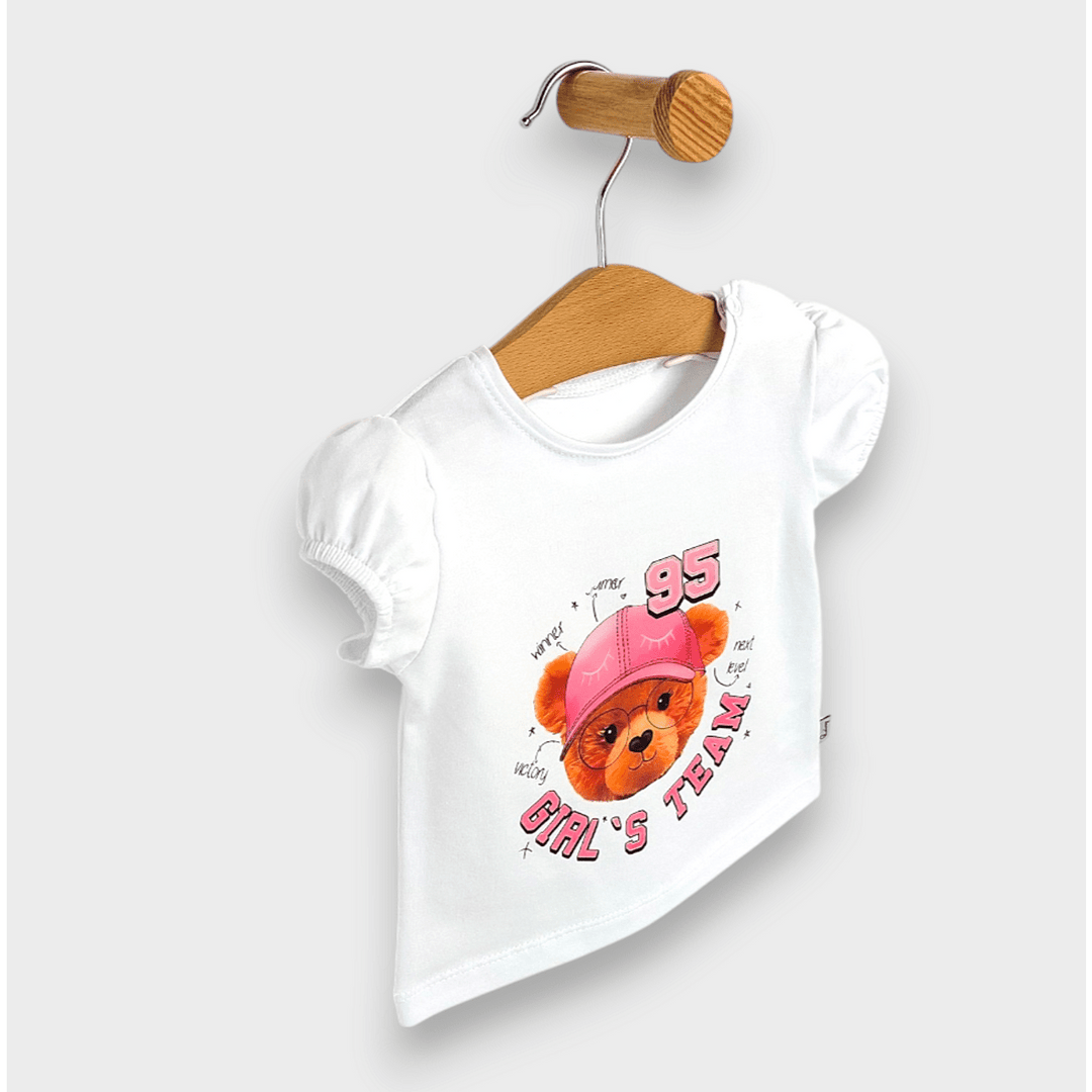 Rainy Бебешка блуза с къс ръкав Girl's time 62-92 см. бял