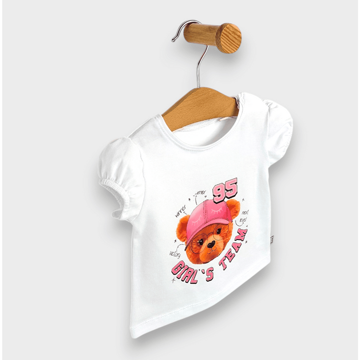 Rainy Бебешка блуза с къс ръкав Girl's time 62-92 см. бял