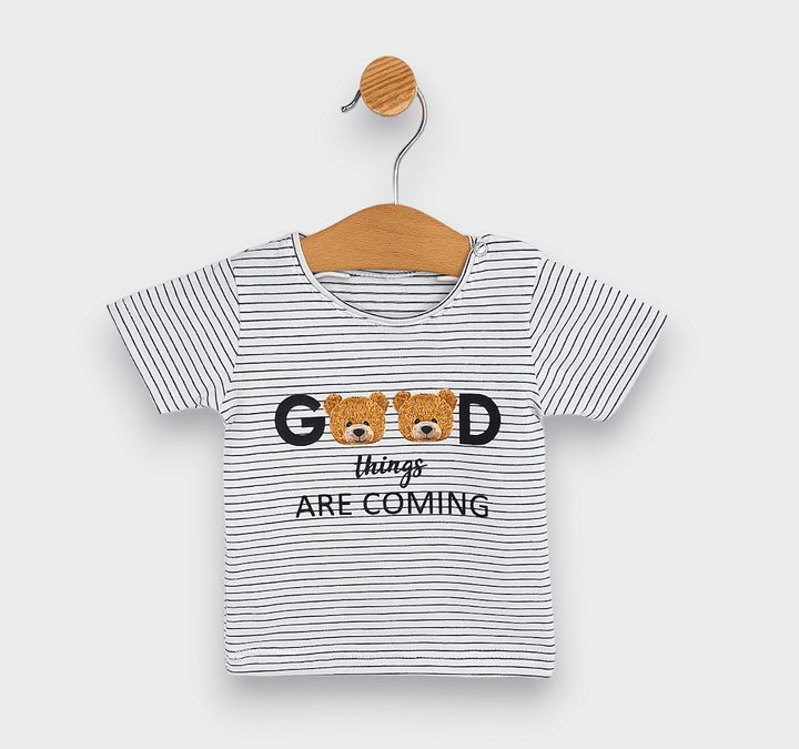 Rainy Бебешка блуза с къс ръкав Good Bear 62-86 см. райе