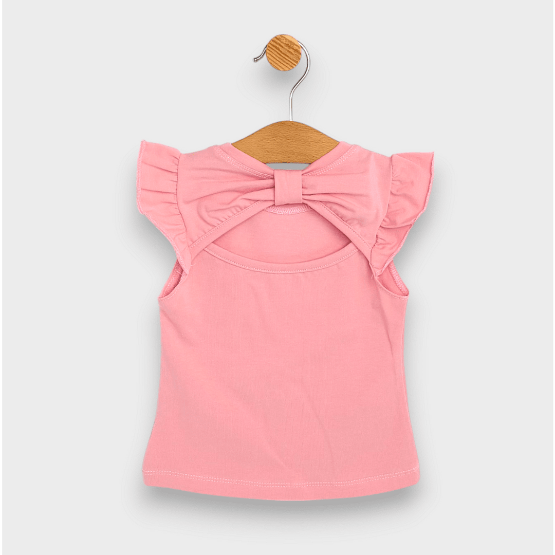 Rainy Бебешка блуза с къс ръкав Happy days 62-92 см. пудра