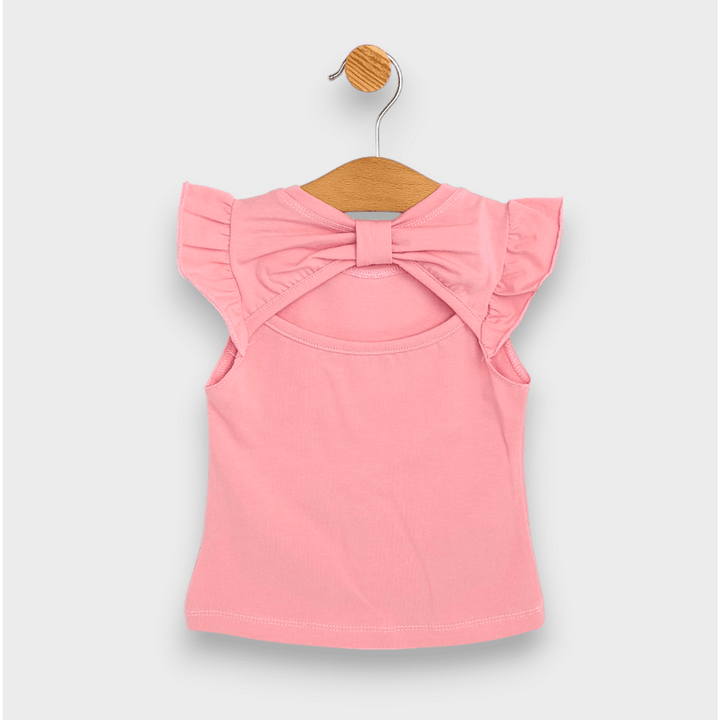 Rainy Бебешка блуза с къс ръкав Happy days 62-92 см. пудра