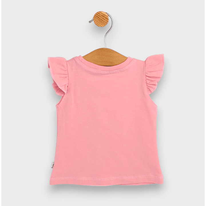 Rainy Бебешка блуза с къс ръкав Happy days 62-92 см. пудра