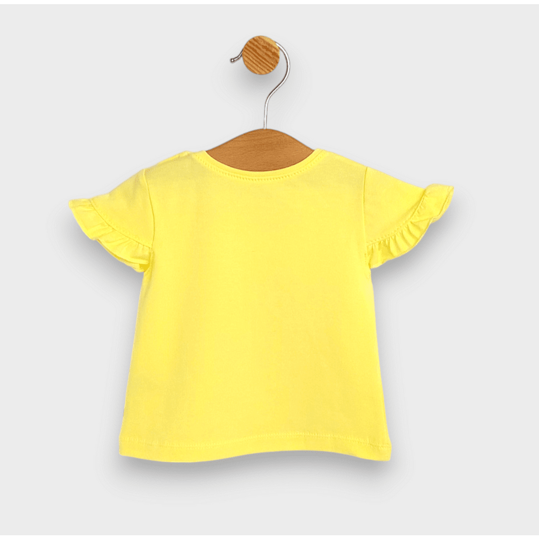 Rainy Бебешка блуза с къс ръкав Happy friends 62-92 см. жълт