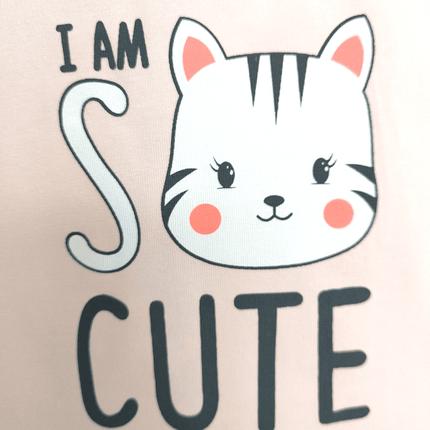 Rainy Бебешка блуза с къс ръкав Cute Cat 62-86 см. праскова