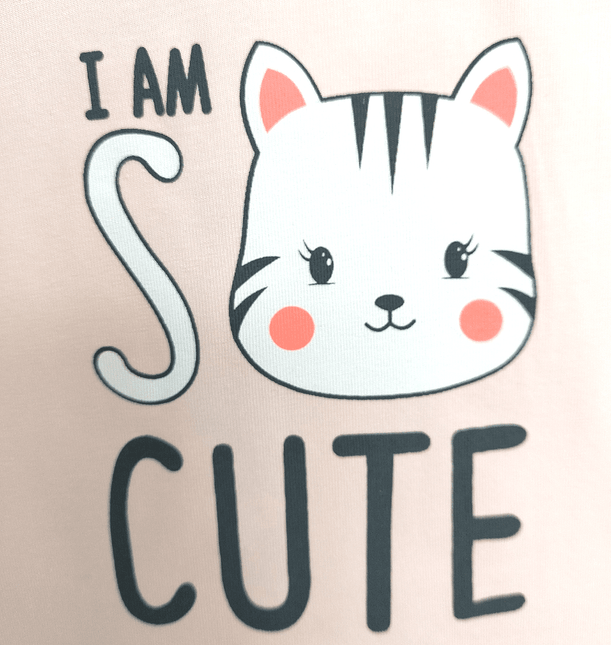 Rainy Бебешка блуза с къс ръкав Cute Cat 62-86 см. праскова