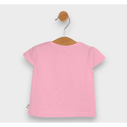 Rainy Бебешка блуза с къс ръкав Котенце със сърце 62-92 см. розов