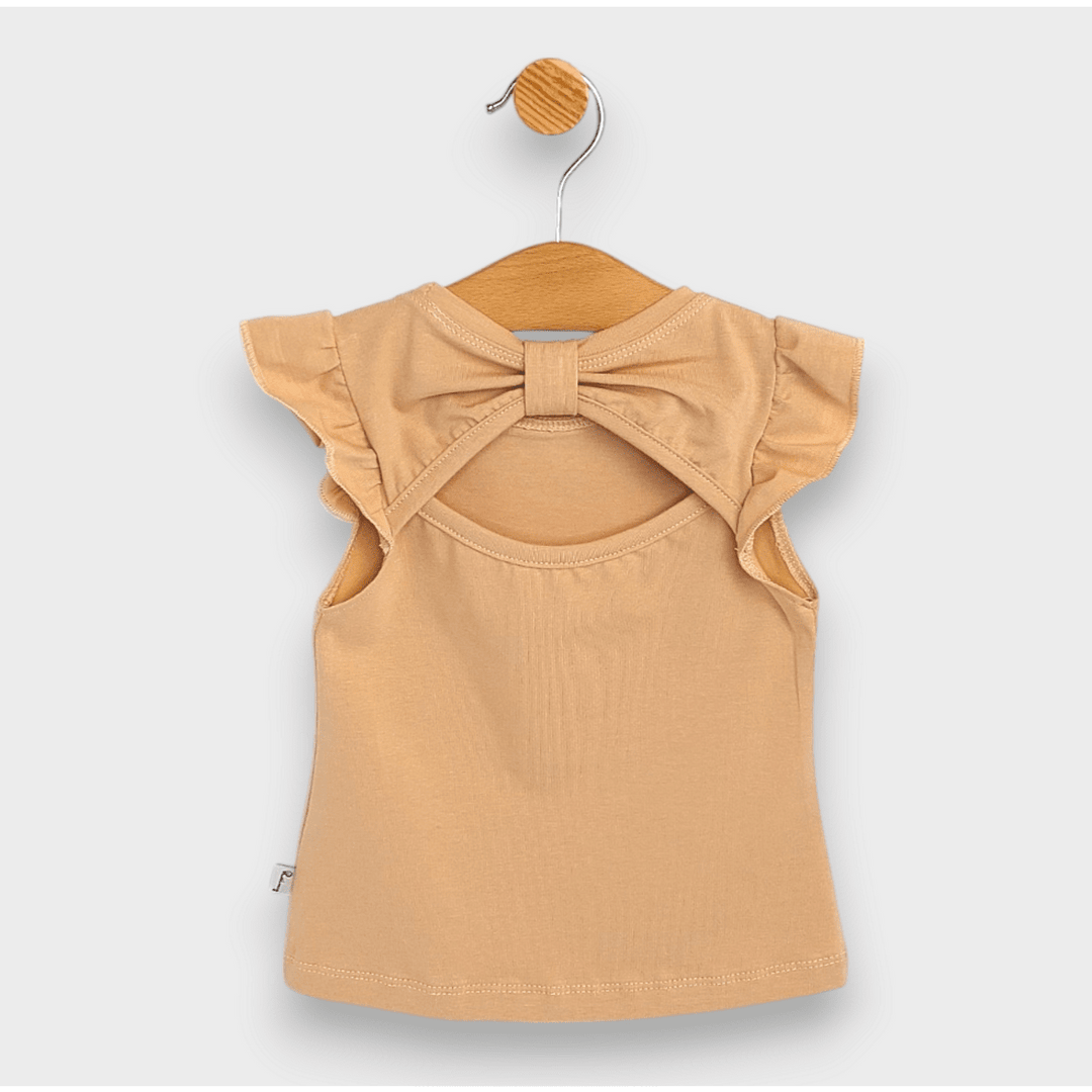 Rainy Бебешка блуза с къс ръкав Панделка 62-92 см. мока