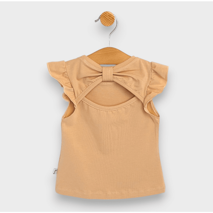 Rainy Бебешка блуза с къс ръкав Панделка 62-92 см. мока