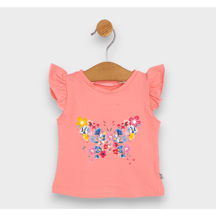 Rainy Бебешка блуза с къс ръкав Пеперуда 62-92 см. праскова