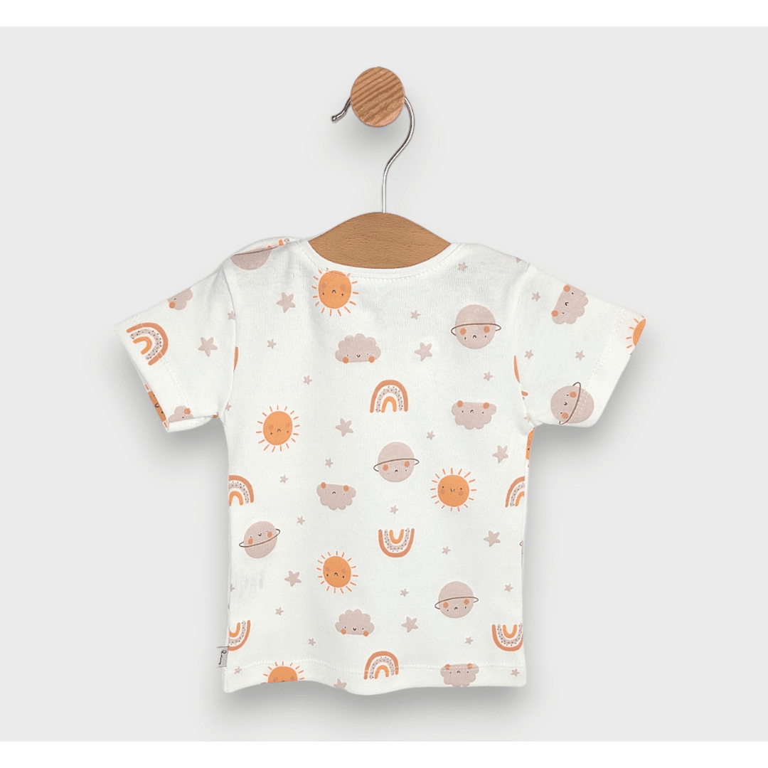 Rainy Бебешка блуза с къс ръкав Слънце с облаци 62-92 см.