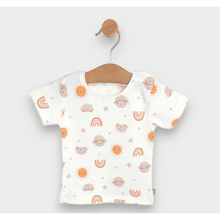 Rainy Бебешка блуза с къс ръкав Слънце с облаци 62-92 см.