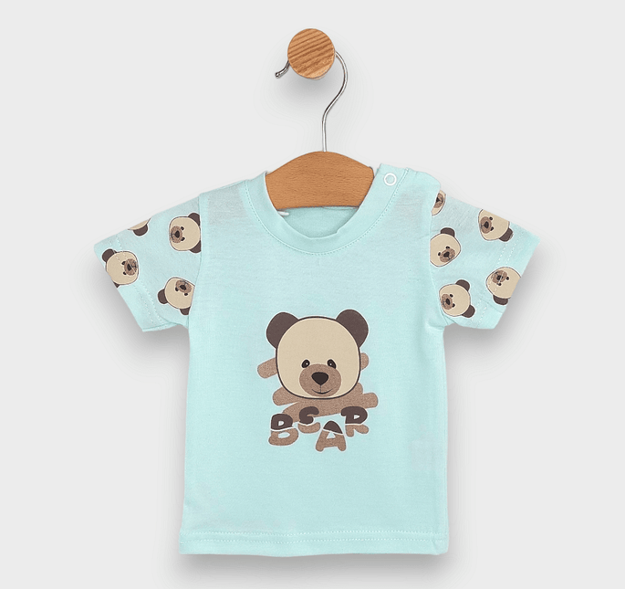 Rainy Бебешка блуза с къс ръкав Bear 62-86 см. резеда