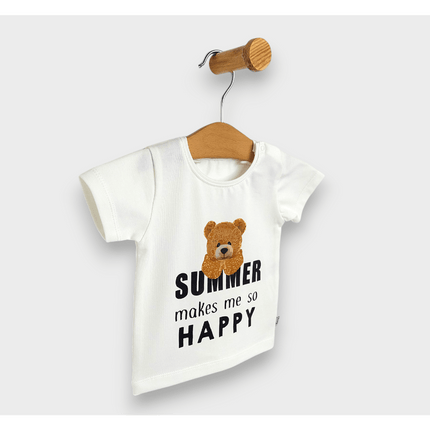 Rainy Бебешка блуза с къс ръкав Summer happy 62-92 см. екрю
