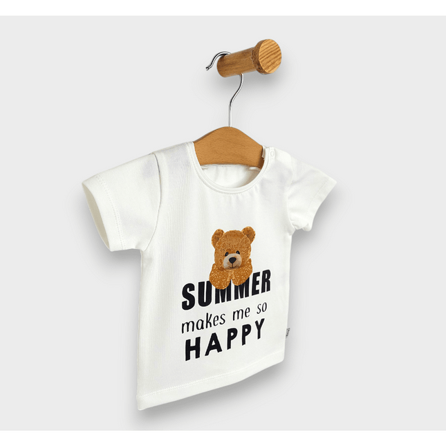 Rainy Бебешка блуза с къс ръкав Summer happy 62-92 см. екрю