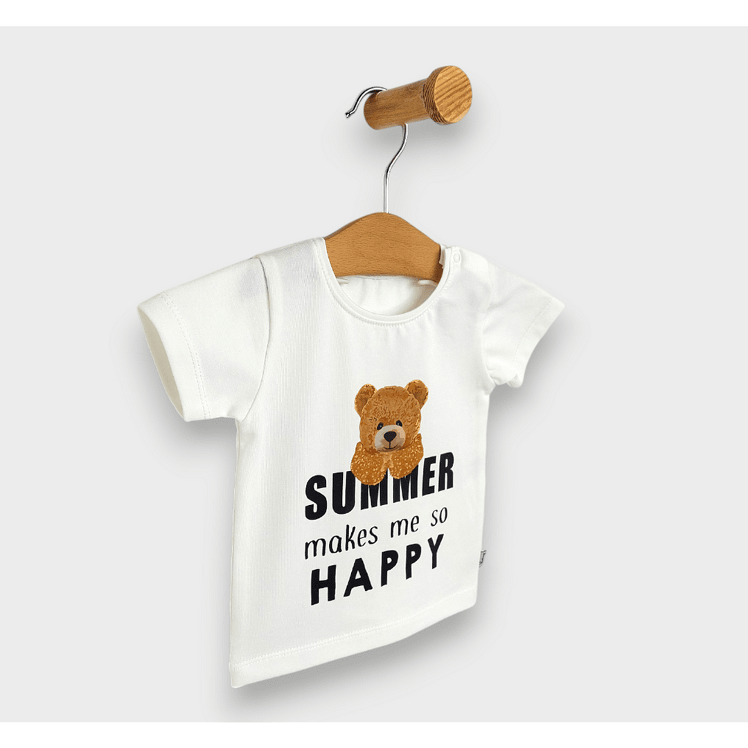 Rainy Бебешка блуза с къс ръкав Summer happy 62-92 см. екрю
