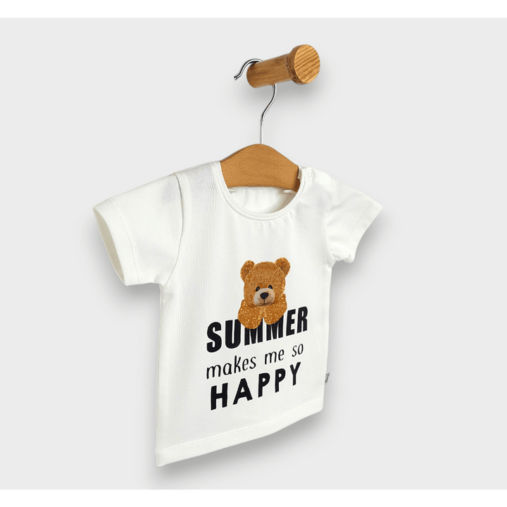 Rainy Бебешка блуза с къс ръкав Summer happy 62-92 см. екрю