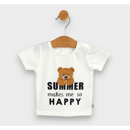 Rainy Бебешка блуза с къс ръкав Summer happy 62-92 см. екрю