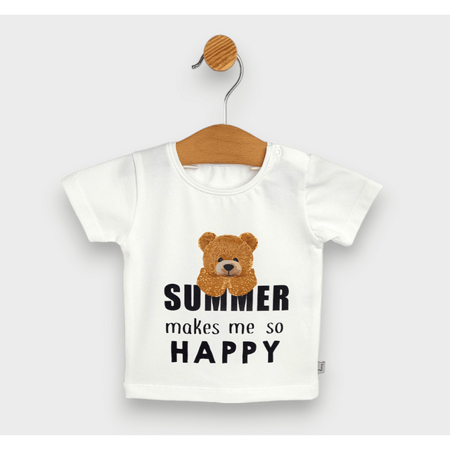Rainy Бебешка блуза с къс ръкав Summer happy 62-92 см. екрю