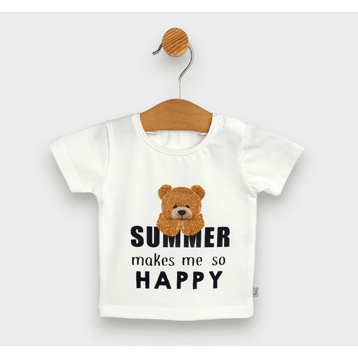 Rainy Бебешка блуза с къс ръкав Summer happy 62-92 см. екрю