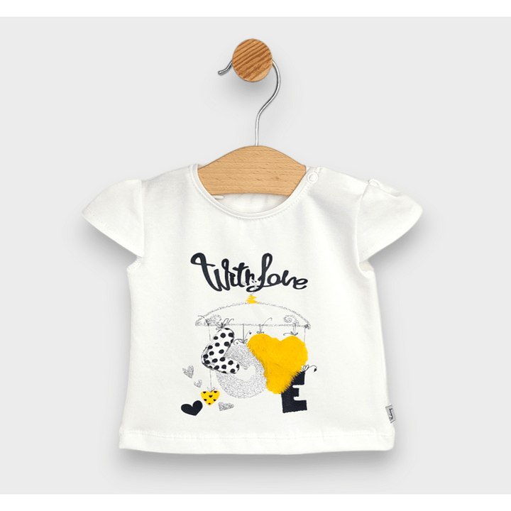 Rainy Бебешка блуза с къс ръкав With love 62-92 см. екрю