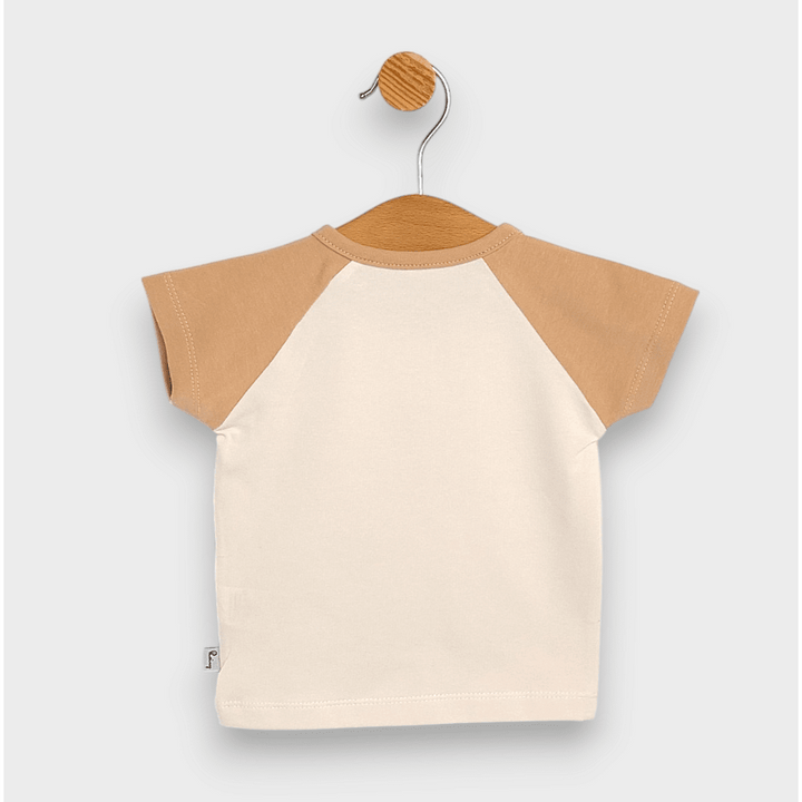 Rainy Бебешка блуза с къс реглан ръкав Дино 62-92 см. екрю/мока