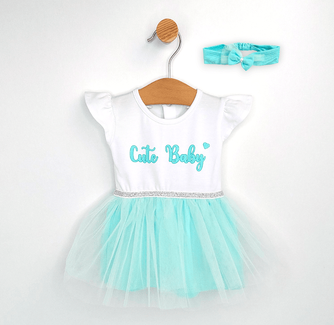 Rainy Бебешка боди-рокля с диадема 56-80 см. Cute Baby резеда