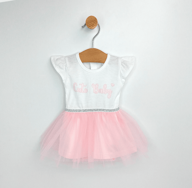 Rainy Бебешка боди-рокля с диадема 56-80 см. Cute Baby розова