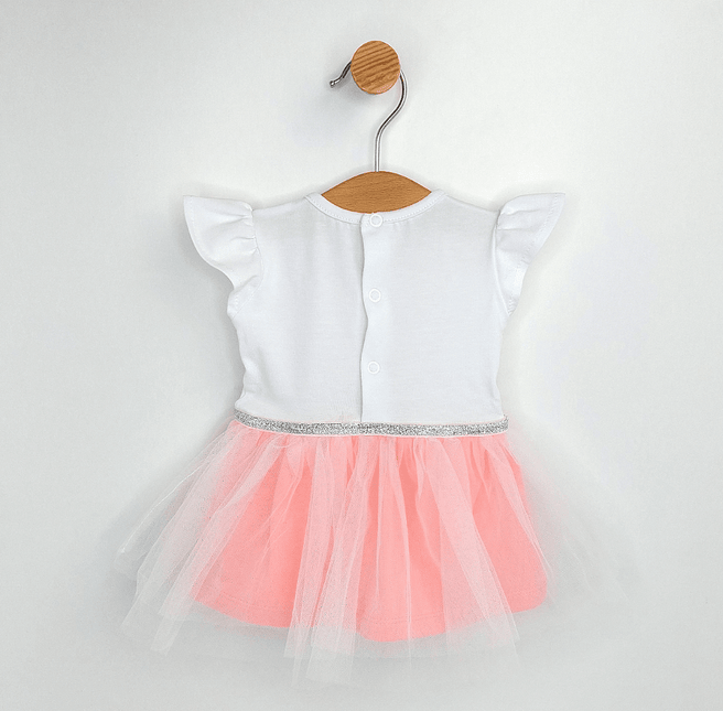 Rainy Бебешка боди-рокля с диадема 56-80 см. Cute Baby корал