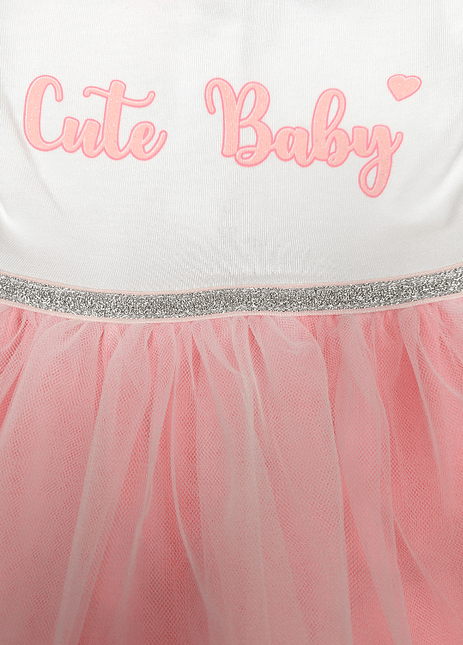 Rainy Бебешка боди-рокля с диадема 56-80 см. Cute Baby корал