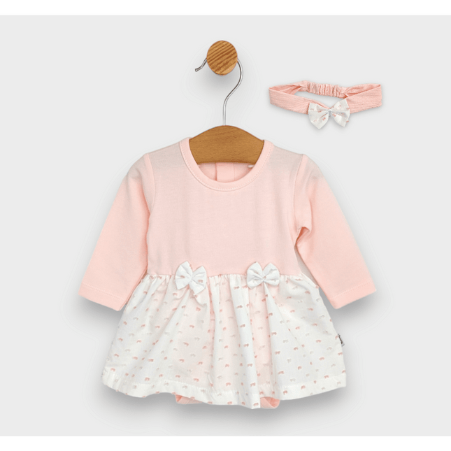 Rainy Бебешка боди-рокля с диадема 56-80 см. Панделка дълъг ръкав