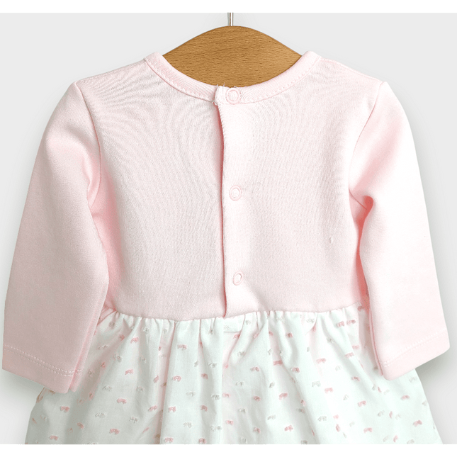 Rainy Бебешка боди-рокля с диадема 56-74 см. Панделка дълъг ръкав розов