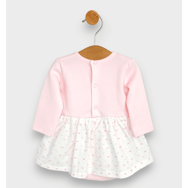 Rainy Бебешка боди-рокля с диадема 56-74 см. Панделка дълъг ръкав розов