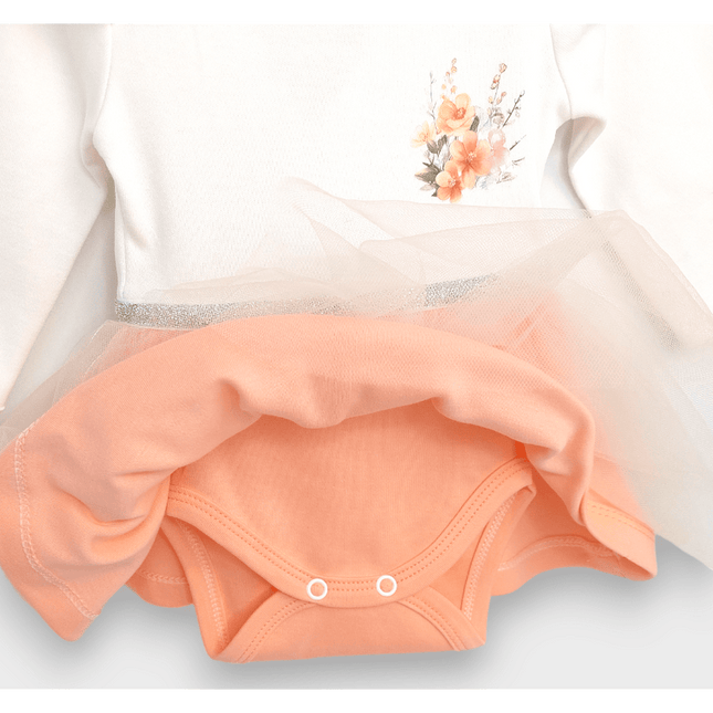 Rainy Бебешка боди-рокля с диадема 56-80 см. Цветно зайче