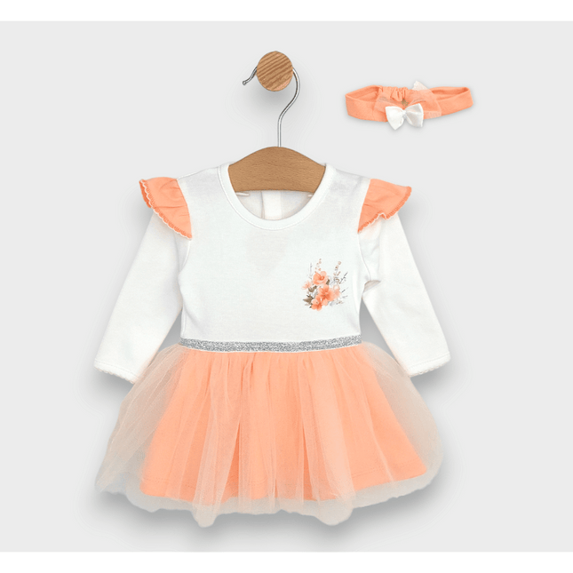 Rainy Бебешка боди-рокля с диадема 56-80 см. Цветно зайче