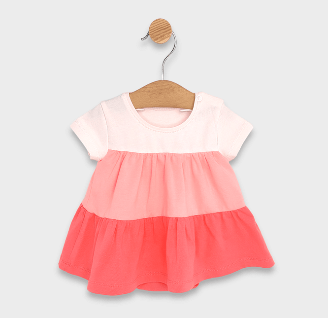 Rainy Бебешка боди-рокля с харбали 56-74 см. тъмно розова