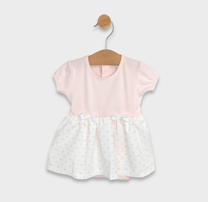 Rainy Бебешка боди-рокля с диадема 56-80 см. Панделка къс ръкав