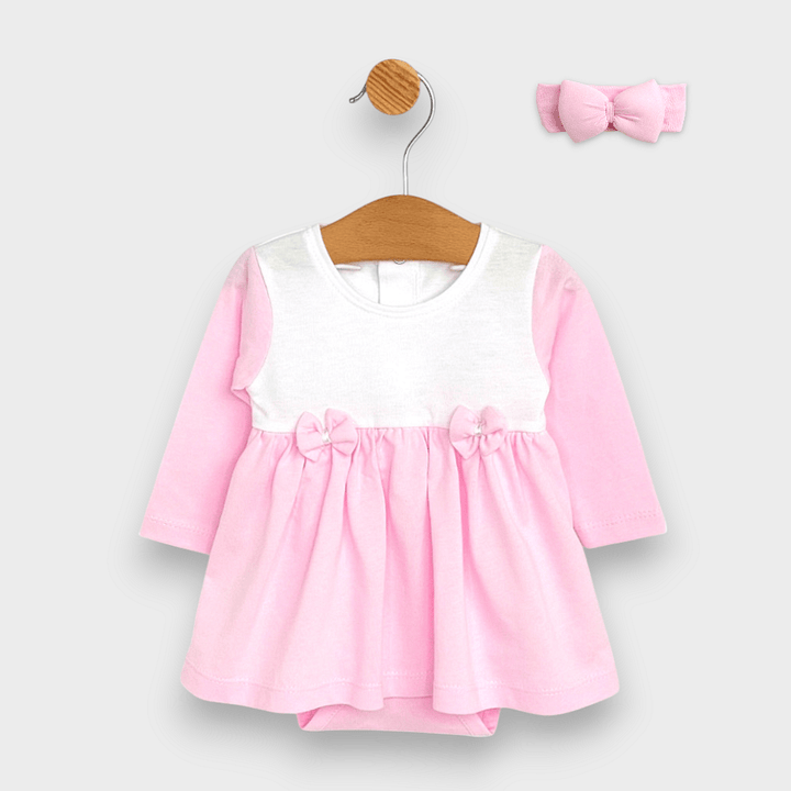 Rainy Бебешка боди-рокля с лента за глава 56-80 см. Ribbon дълъг ръкав