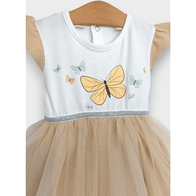 Rainy Бебешка боди-рокля с тюл и диадема 56-80 см. бежов