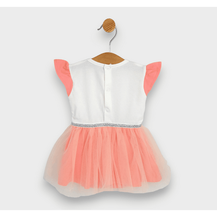 Rainy Бебешка боди-рокля с тюл и диадема 56-80 см. праскова