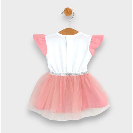 Rainy Бебешка боди-рокля с тюл и диадема 56-80 см. пудра