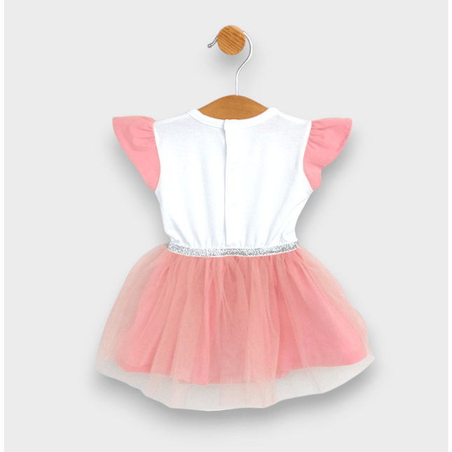 Rainy Бебешка боди-рокля с тюл и диадема 56-80 см. пудра