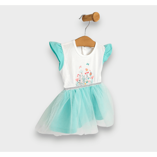 Rainy Бебешка боди-рокля с тюл и диадема 56-80 см. резеда