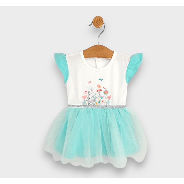 Rainy Бебешка боди-рокля с тюл и диадема 56-80 см. резеда