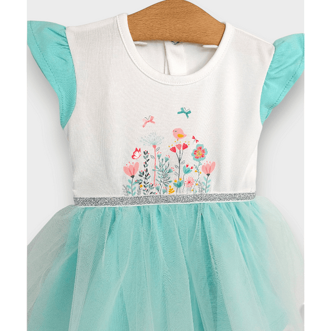 Rainy Бебешка боди-рокля с тюл и диадема 56-80 см. резеда