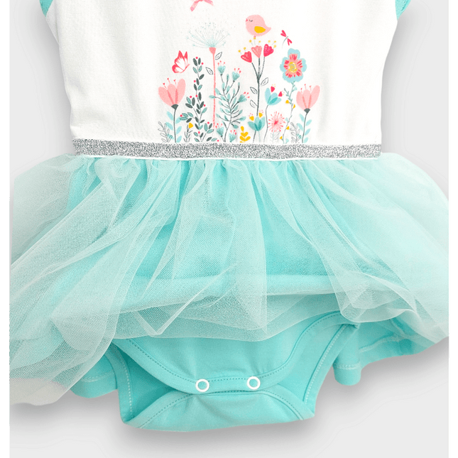 Rainy Бебешка боди-рокля с тюл и диадема 56-80 см. резеда