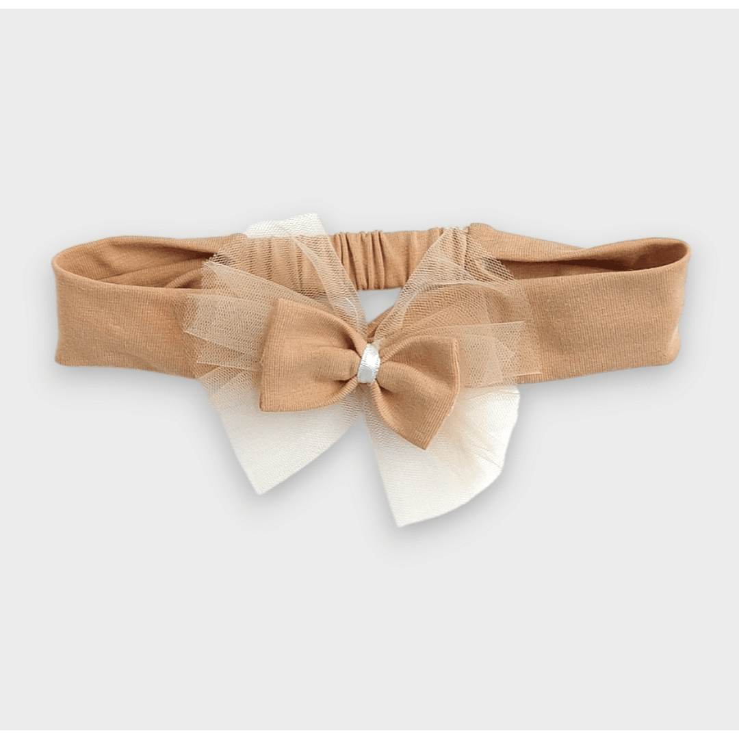 Rainy Бебешка лента за глава с панделка и тюл мока