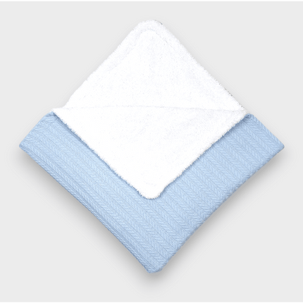 Rainy Бебешка двулицева плетена пелена 85х85 см. син