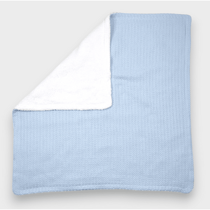 Rainy Бебешка двулицева плетена пелена 85х85 см. син