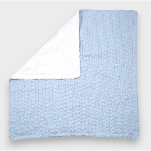 Rainy Бебешка двулицева плетена пелена 85х85 см. син